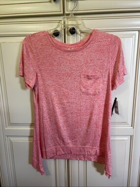 Relaxed Heathered Pink Short-Sleeve Pocket Tee
